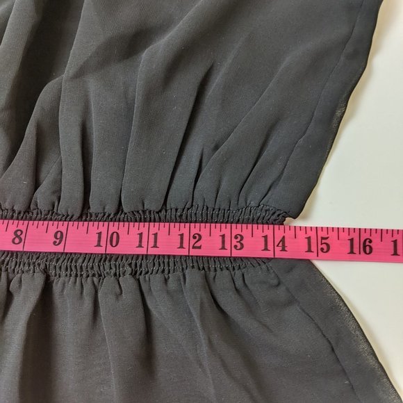 Forever 21 Black Sleeveless Blouse /Top with Ruffles Small - Picture 16 of 16